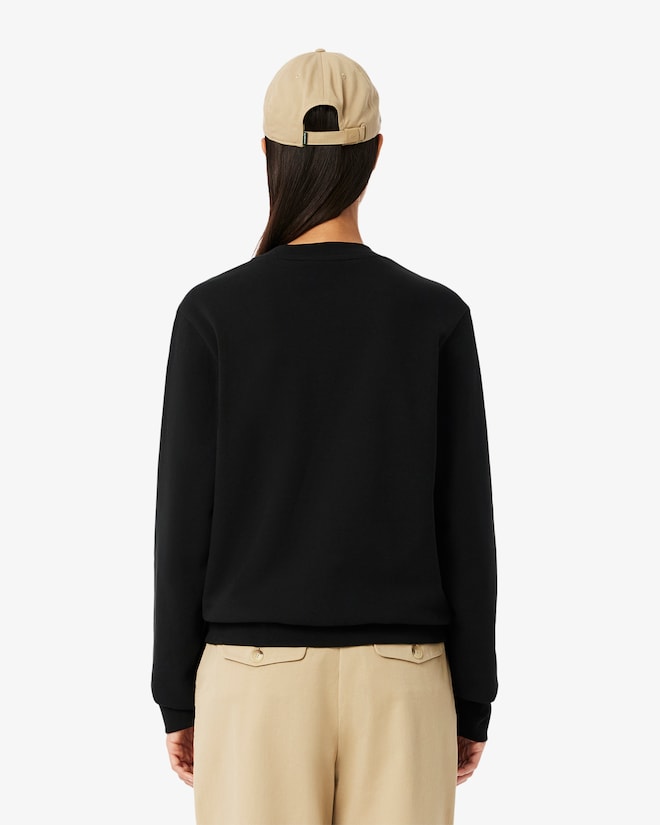 Moletom de lã folgado com gola redonda