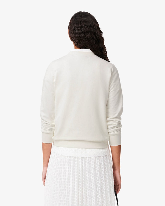 Moletom de lã folgado com gola redonda