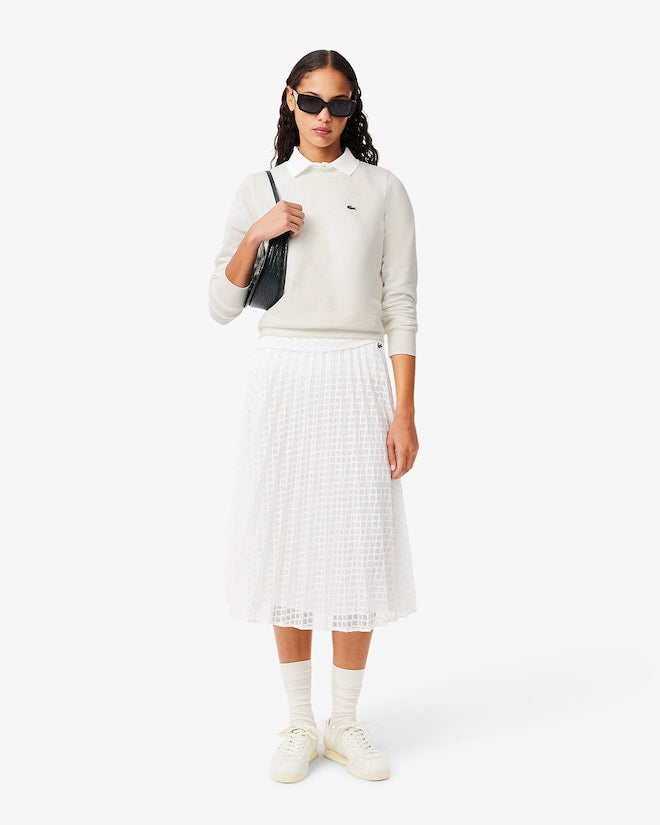 Moletom de lã folgado com gola redonda