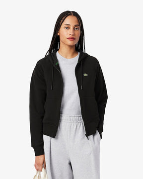 Moletom com capuz e zíper de lã