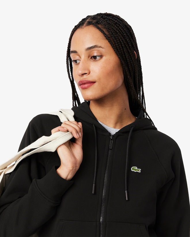 Moletom com capuz e zíper de lã