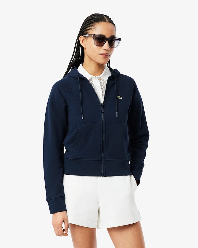 Moletom com capuz e zíper de lã