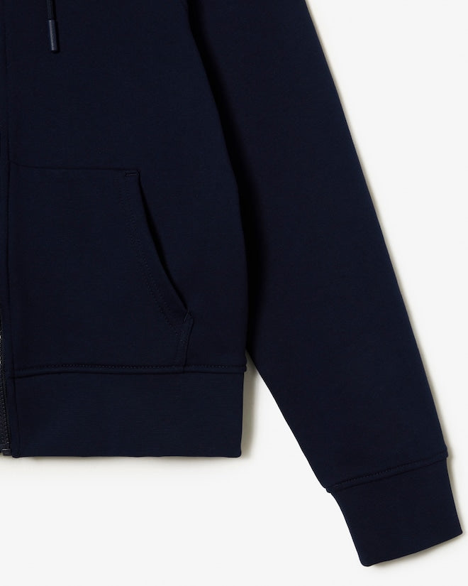 Moletom com capuz e zíper de lã