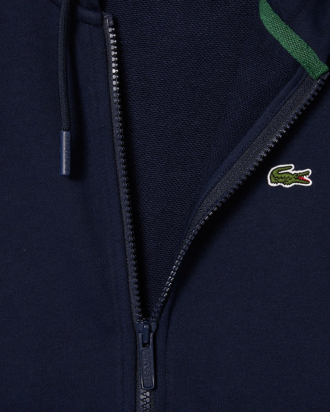 Moletom com capuz e zíper de lã