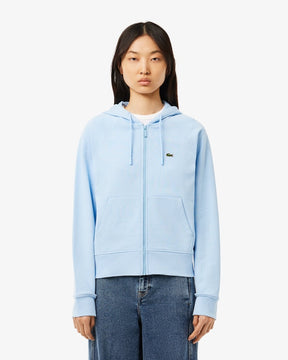 Moletom com capuz e zíper de lã