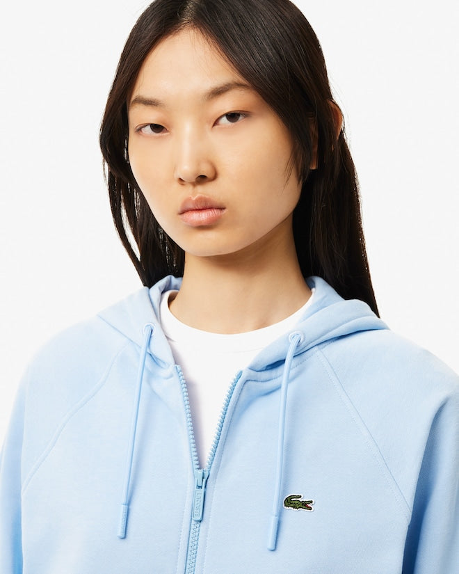 Moletom com capuz e zíper de lã