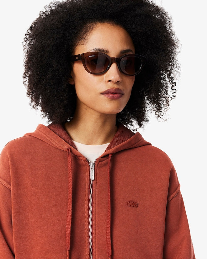 Moletom oversized com zíper e efeito lavado