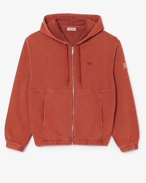 Moletom oversized com zíper e efeito lavado