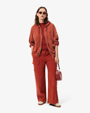 Moletom oversized com zíper e efeito lavado