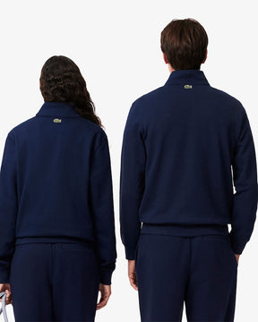 Moletom estampado com gola alta e zíper