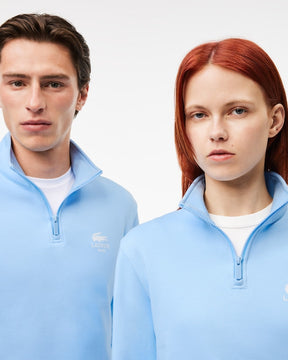 Moletom estampado com gola alta e zíper