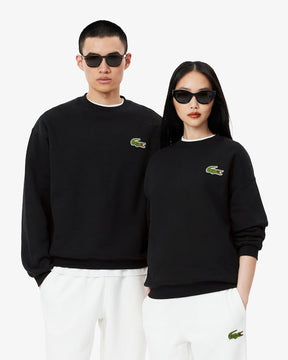 Moletom de lã folgado com detalhe de emblema