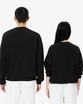 Moletom de lã folgado com detalhe de emblema