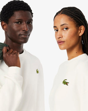 Moletom de lã folgado com detalhe de emblema