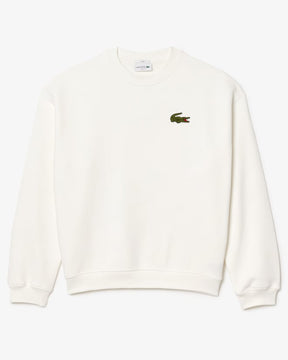 Moletom de lã folgado com detalhe de emblema