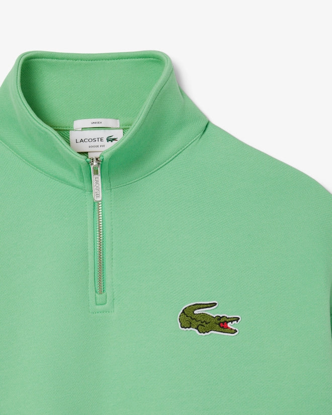 Moletom folgado com zíper e detalhe de emblema