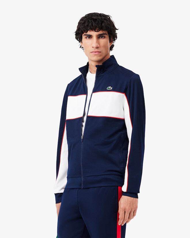 Casaco desportivo com zíper e estampa da marca