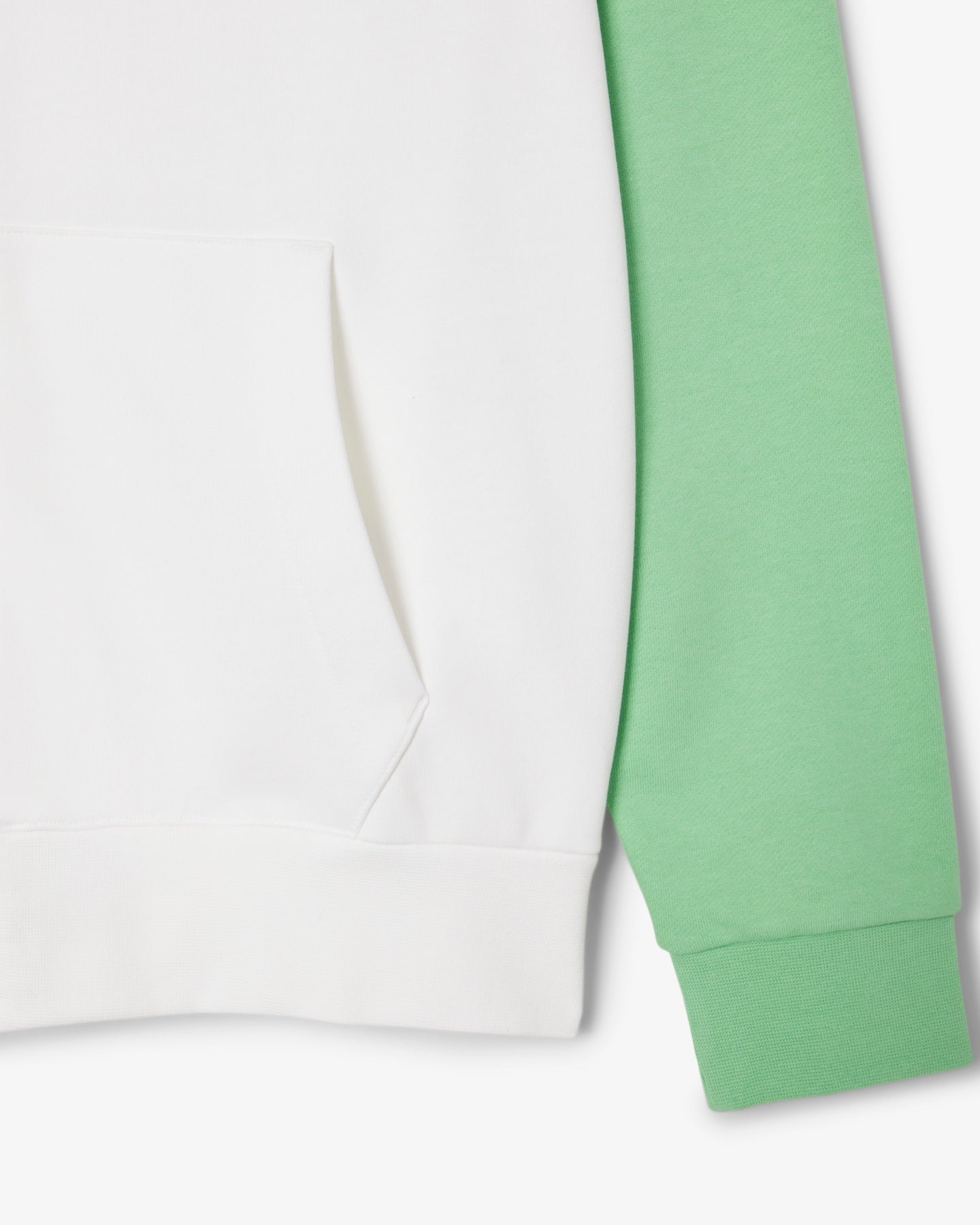 Casaco com capuz e zíper em blocos de cores