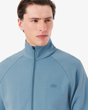 Casaco de malha jersey dupla face com zíper