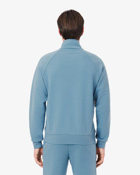 Casaco de malha jersey dupla face com zíper