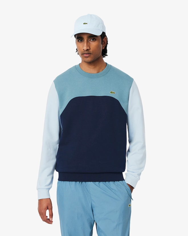 Sweet de lã de algodão com blocos de cores