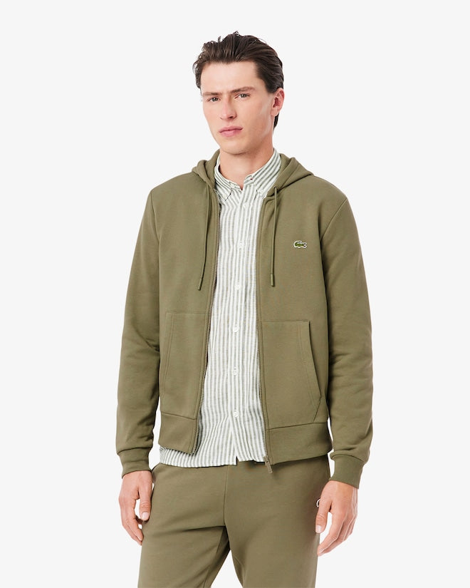 Casaco com capuz e zíper