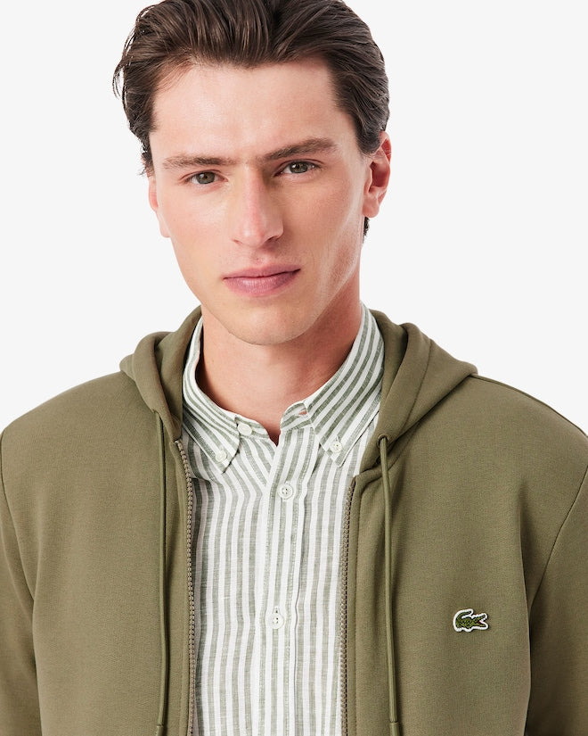 Casaco com capuz e zíper