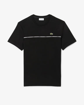 T-shirt de malha de algodão Lacoste com acabamento