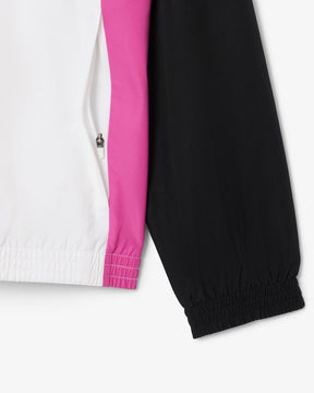 Conjunto rosa e branco com logo