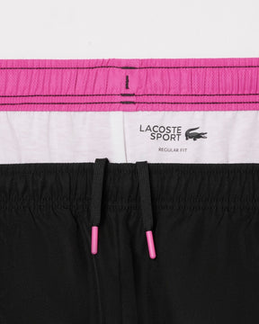 Conjunto rosa e branco com logo