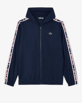 Casaco Desportivo azul escuro com detalhe vermelho com logo