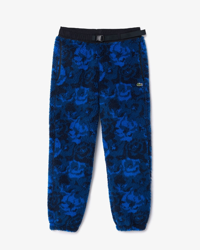 Calça azul de pele de carneiro de corte regular